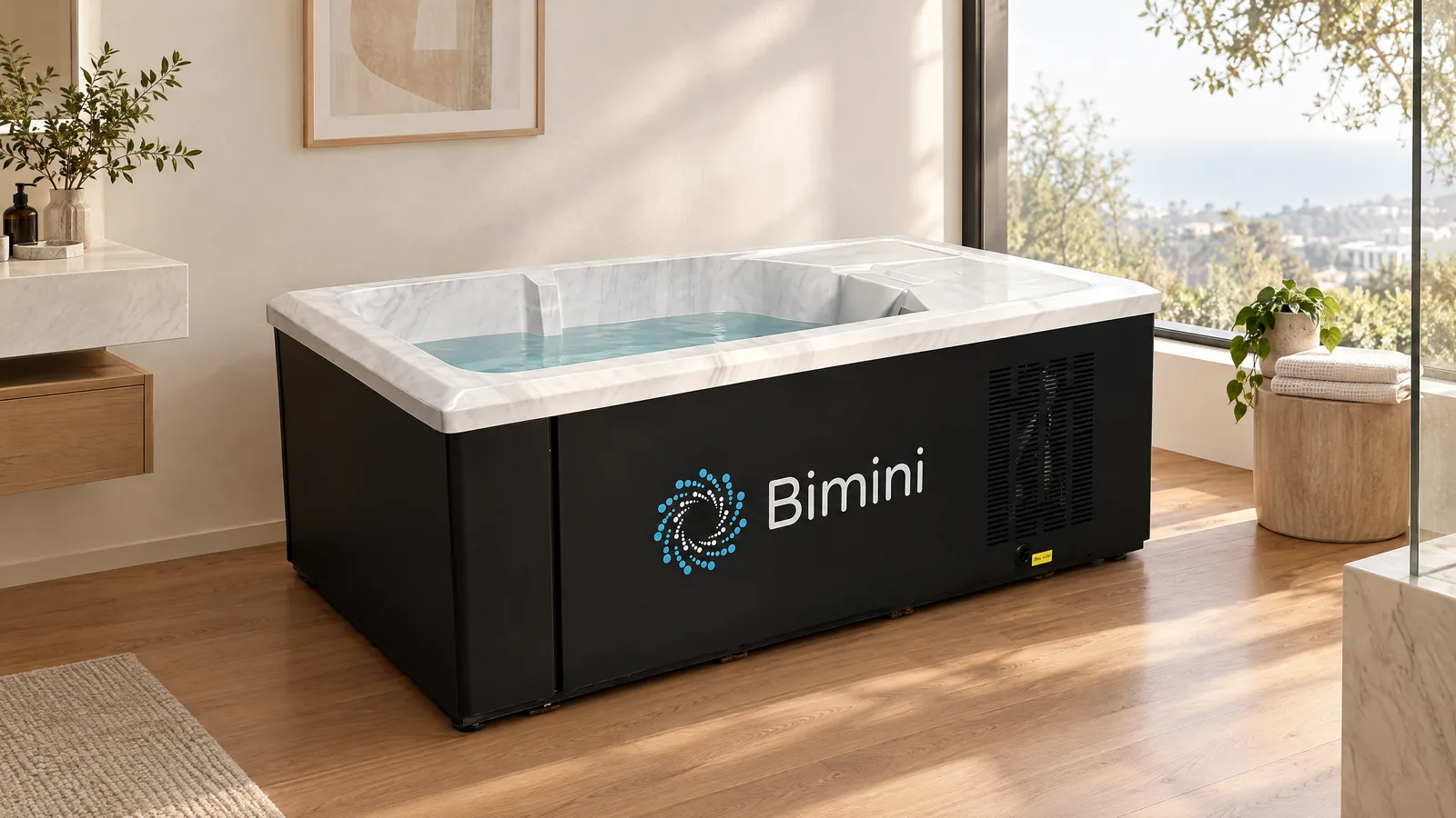 Bimini NanoJet Integrated Recovery Tub in a modern home bathroom