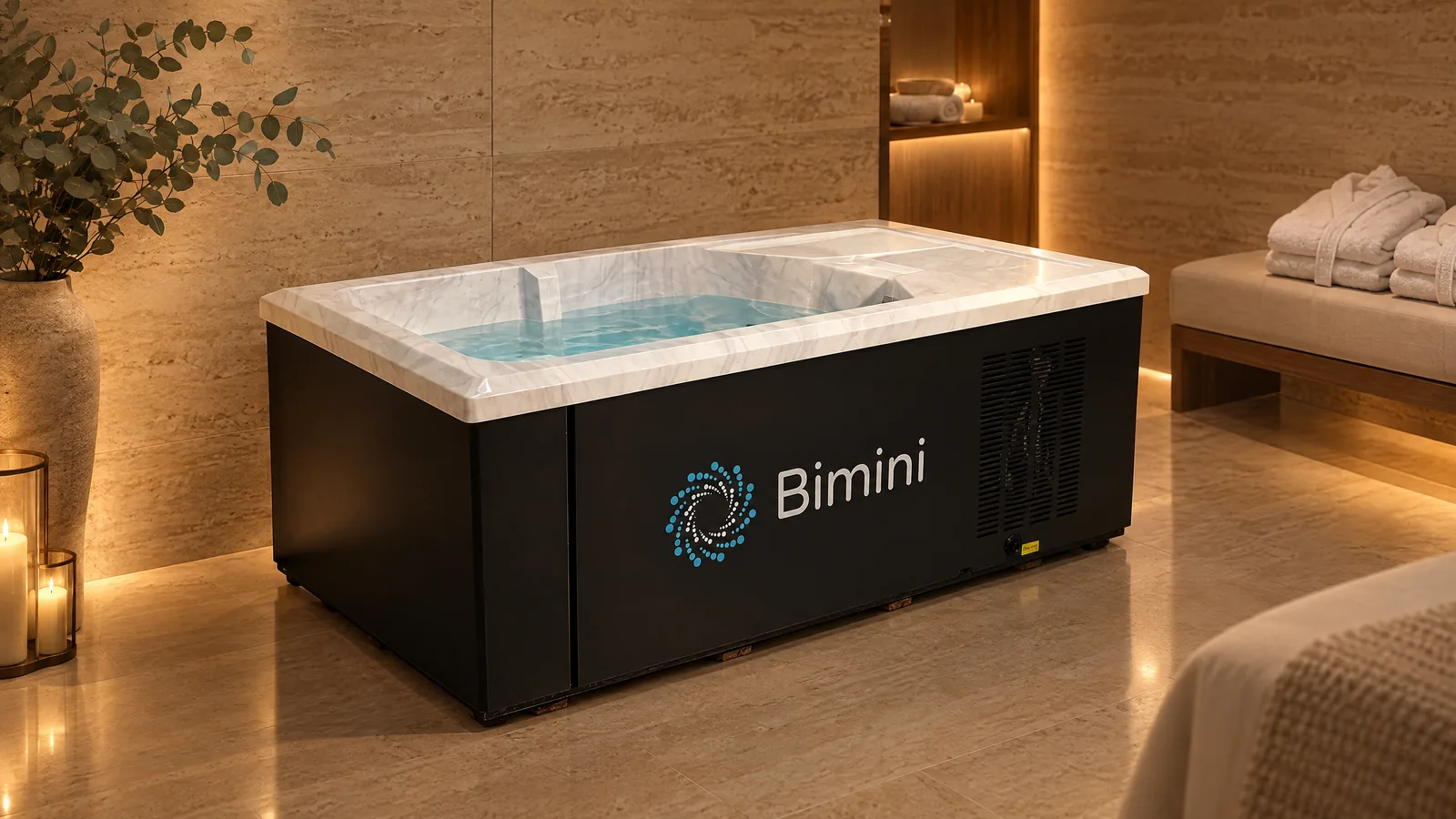 Bimini Integrated Recovery Tub in a wellness spa suite