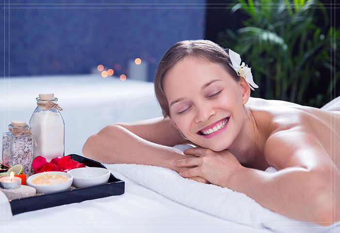 woman enjoying time in a hot tub